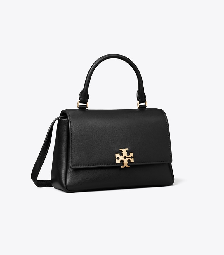 Tory Burch designer crossbody bags Mini Charlie Top-Handle Crossbody in Black angle