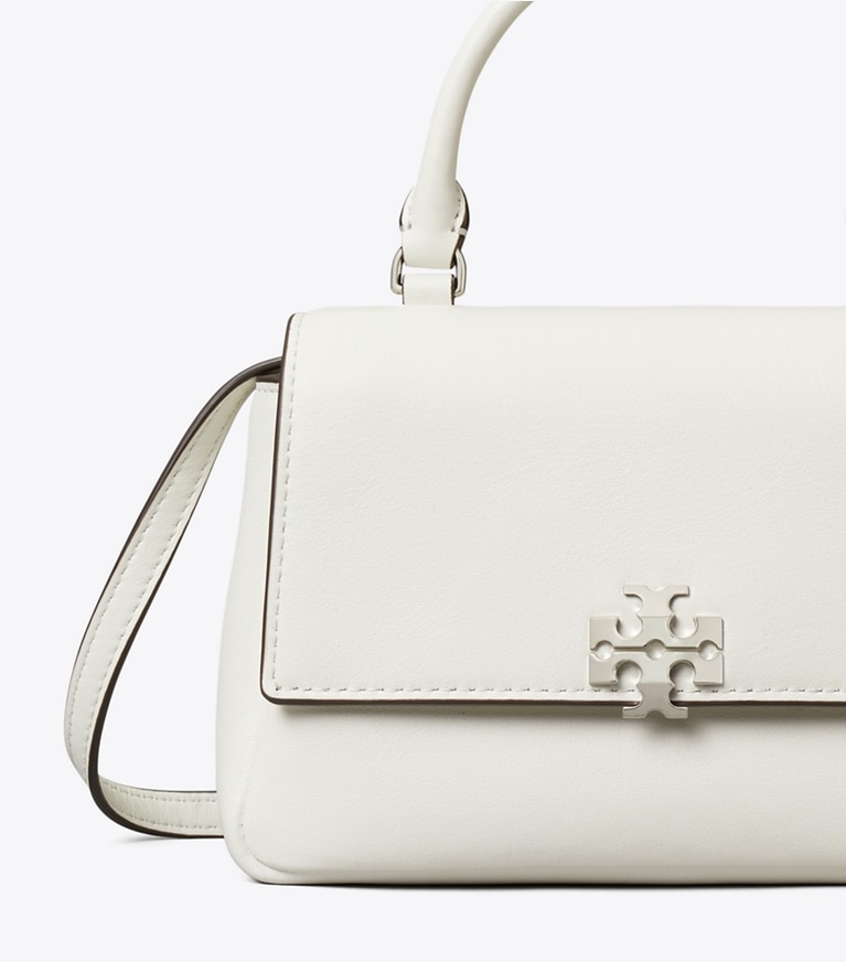 Tory Burch designer crossbody bags Mini Charlie Top-Handle Crossbody in Bianco detail