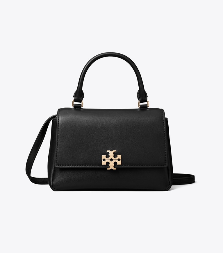 Tory Burch designer crossbody bags Mini Charlie Top-Handle Crossbody in Black front