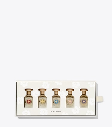 Tory Burch designer perfume Mini Coffret Set in EOD SET: E.S./C.W./D.M./S.R./M.G. front