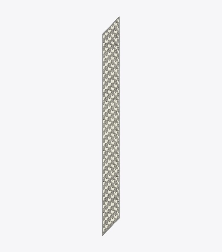 Tory Burch designer sciarpe Mini cravatta in nastro con motivo a tema zebra in Mini Zebra Ribbon Tie - Ivory superiore