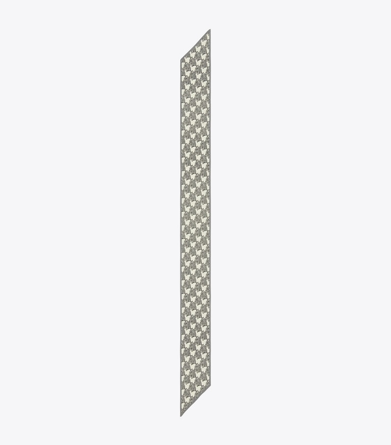 Tory Burch designer sciarpe Mini cravatta in nastro con motivo a tema zebra in Mini Zebra Ribbon Tie - Ivory superiore