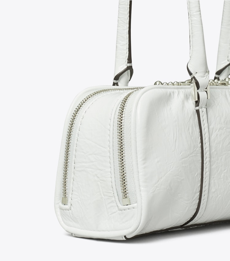 Tory Burch designer ショルダーバッグ マシュマロ クリンクルレザー ミニサッチェル in White ディテール