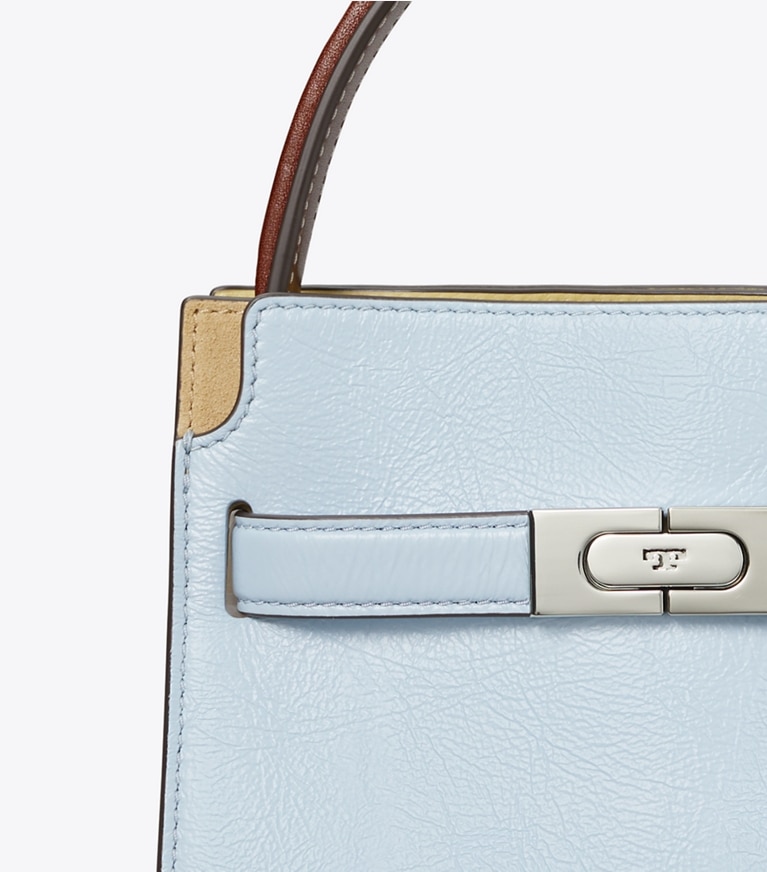Tory Burch designer sacs à bandoulière Mini double sac Lee Radziwill in Blue Mist angle