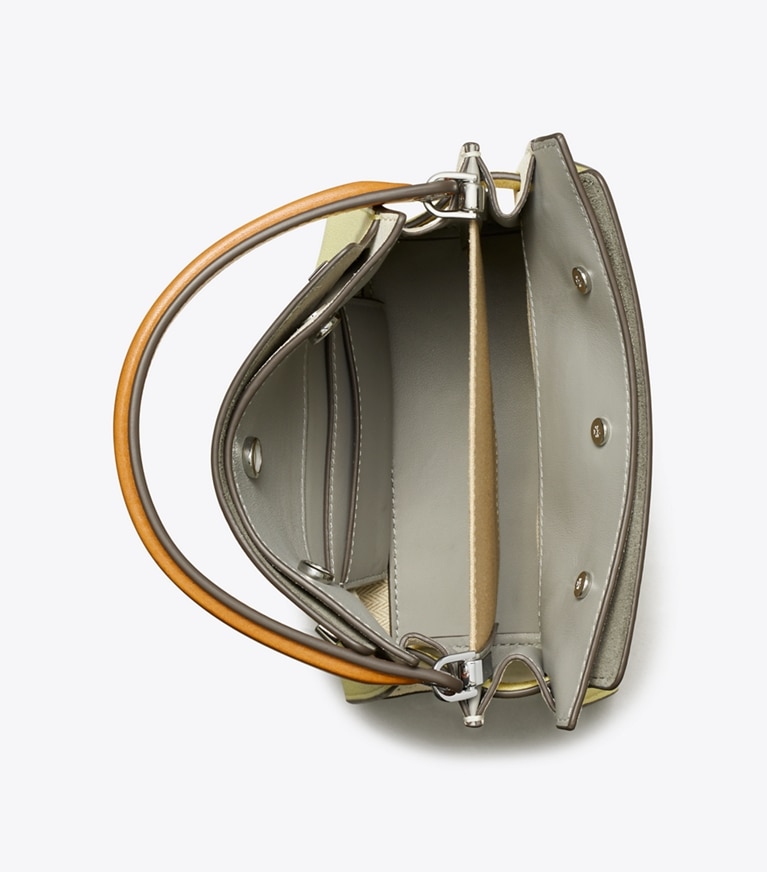 Tory Burch designer sacs à bandoulière Mini double sac Lee Radziwill in Lemon Zest angle