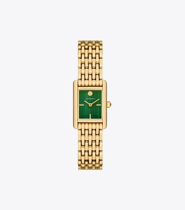 Tory Burch designer armbanduhren Mini Eleanor Armbanduhr in MALACHITE/GOLD front