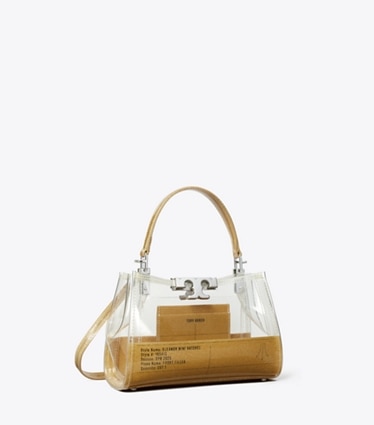 Tory Burch designer crossbody bags Mini Eleanor Clear Henkeltasche in Clear angle