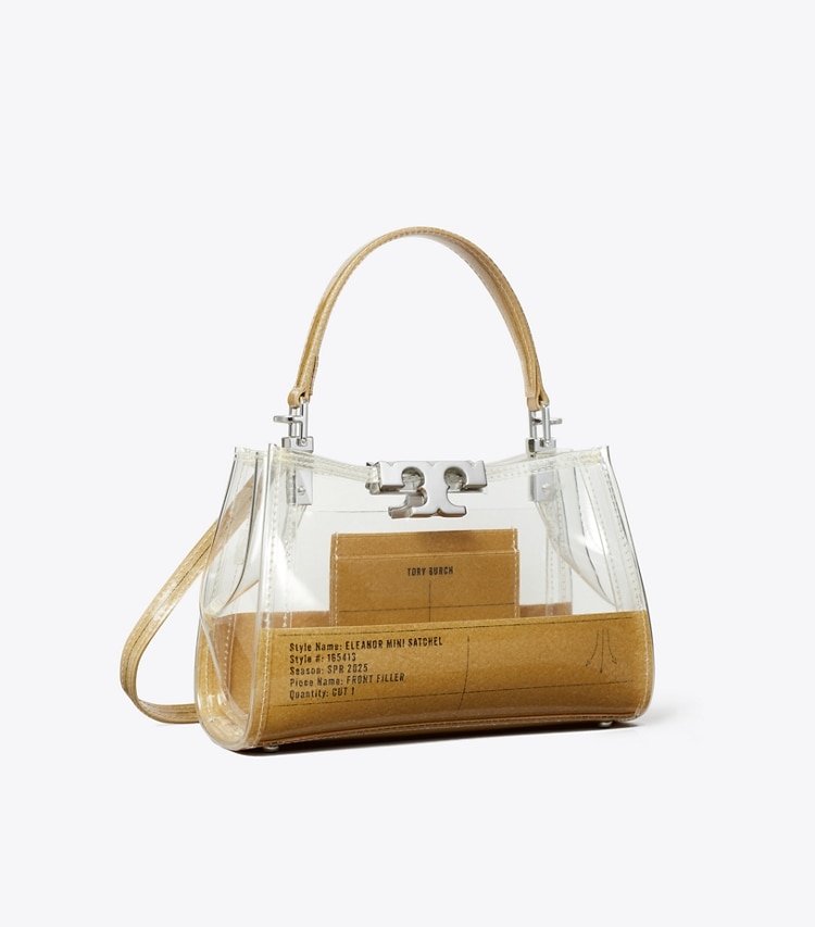 Tory Burch designer crossbody bags Mini Eleanor Clear Satchel in Clear angle