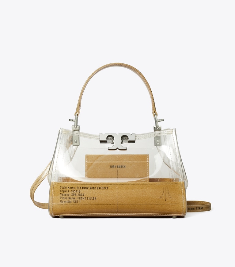 Tory Burch designer crossbody bags Mini Eleanor Clear Satchel in Clear angle