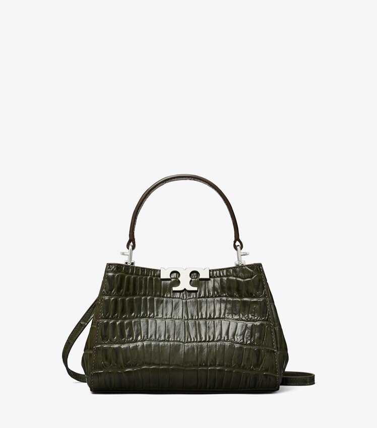 Tory Burch Mini Eleanor Croc-Embossed Satchel
