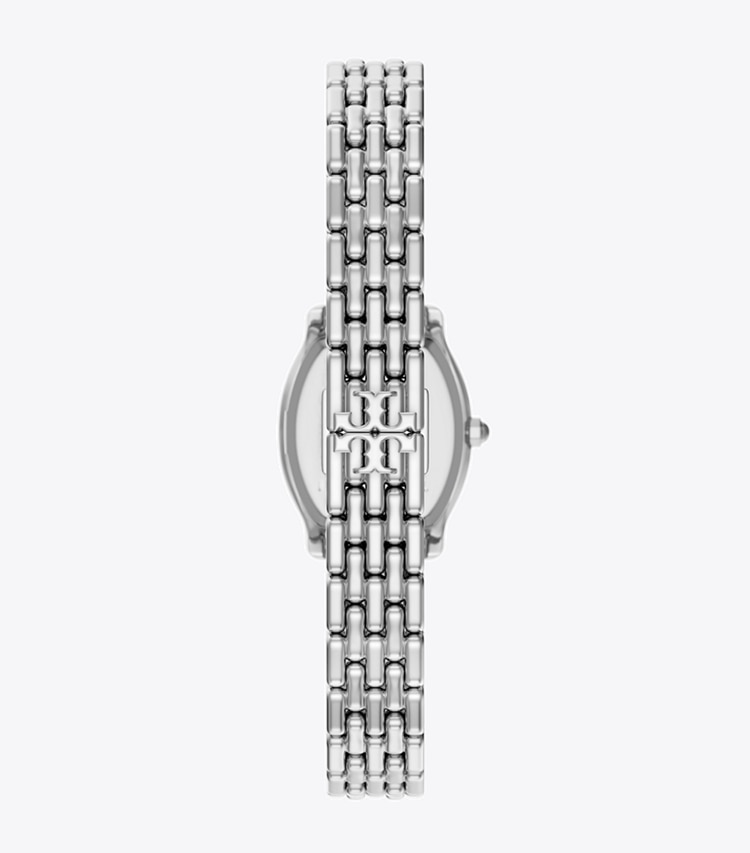 Tory Burch designer strap watches Mini Eleanor Curve Watch in IVORY/SILVER/PAVE back