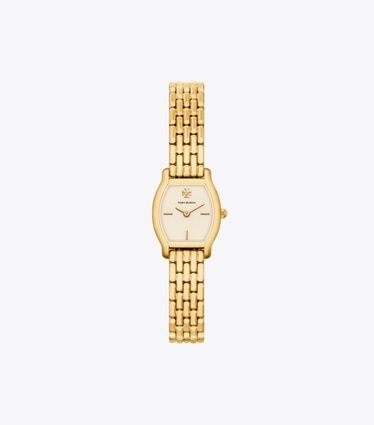 Tory Burch designer strap watches Mini Eleanor Curve Watch in IVORY/GOLD front