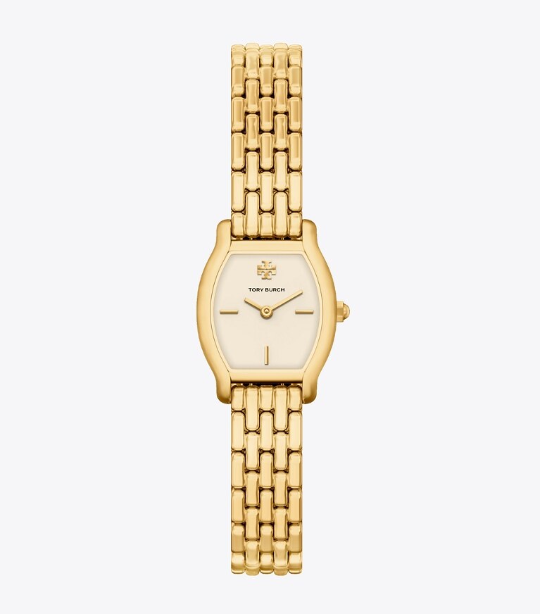 Tory Burch designer strap watches Mini Eleanor Curve Watch in IVORY/GOLD front