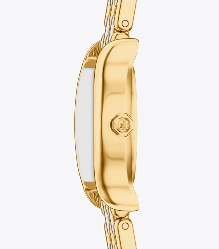 Tory Burch designer strap watches Mini Eleanor Curve Watch in PINK MOP/TWO-TONE side