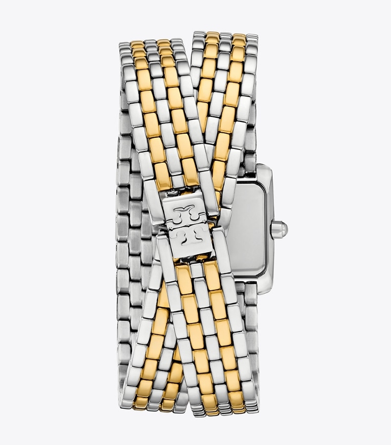 Tory Burch designer strap watches Mini Eleanor Double Wrap Watch in IVORY/TWO-TONE front