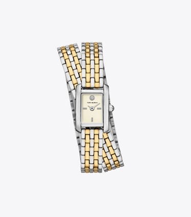 Tory Burch designer armbanduhren Mini Eleanor Double Wrap Watch in IVORY/TWO-TONE front