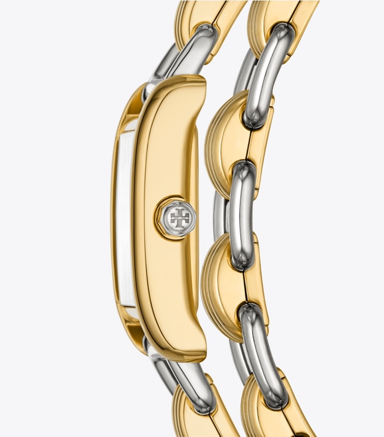 Tory Burch designer strap watches Mini Eleanor Double Wrap Watch in IVORY/ TWO-TONE side