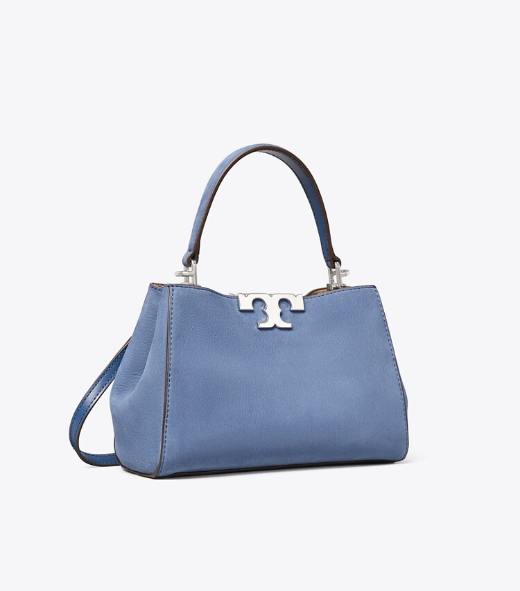 Tory Burch designer crossbody bags Mini Eleanor Henkeltasche aus Nubukleder in Soft Blue angle