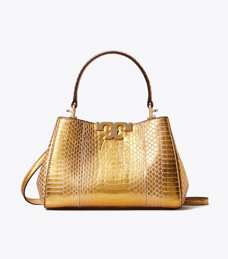 Tory Burch designer crossbody bags Mini Eleanor Henkeltasche aus Schlangenleder in Gold front