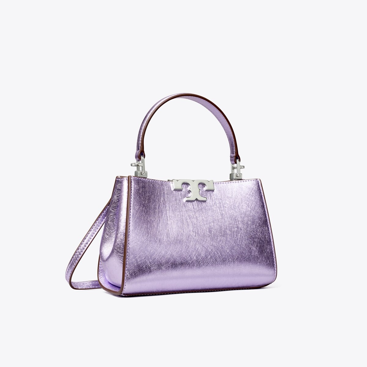 【Tory Burch】Mini Eleanor Satchel (Pansy Purple) Mini Eleanor Metallic Satchel: Women's Handbags | Crossbody