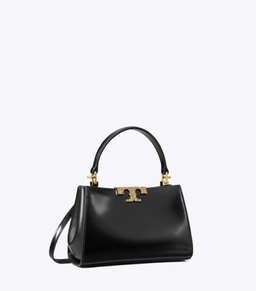 Tory Burch designer crossbody bags Mini Eleanor Pavé Satchel in Black angle