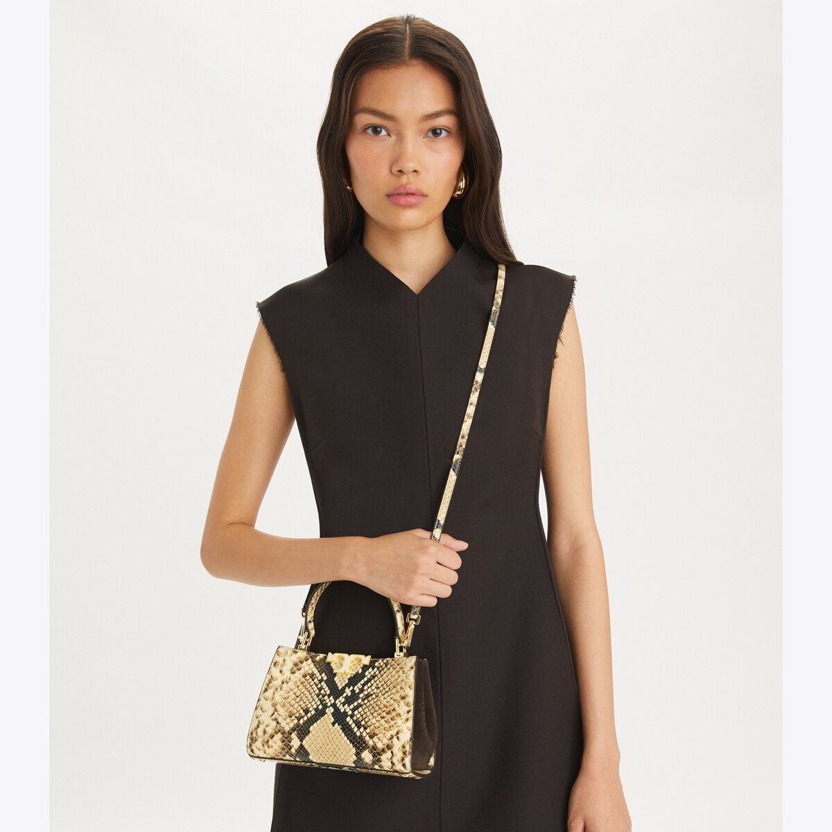 【Tory Burch】Mini Eleanor Satchel (Pansy Purple) Mini Eleanor Croc-Embossed Satchel, Pansy Purple | Tory