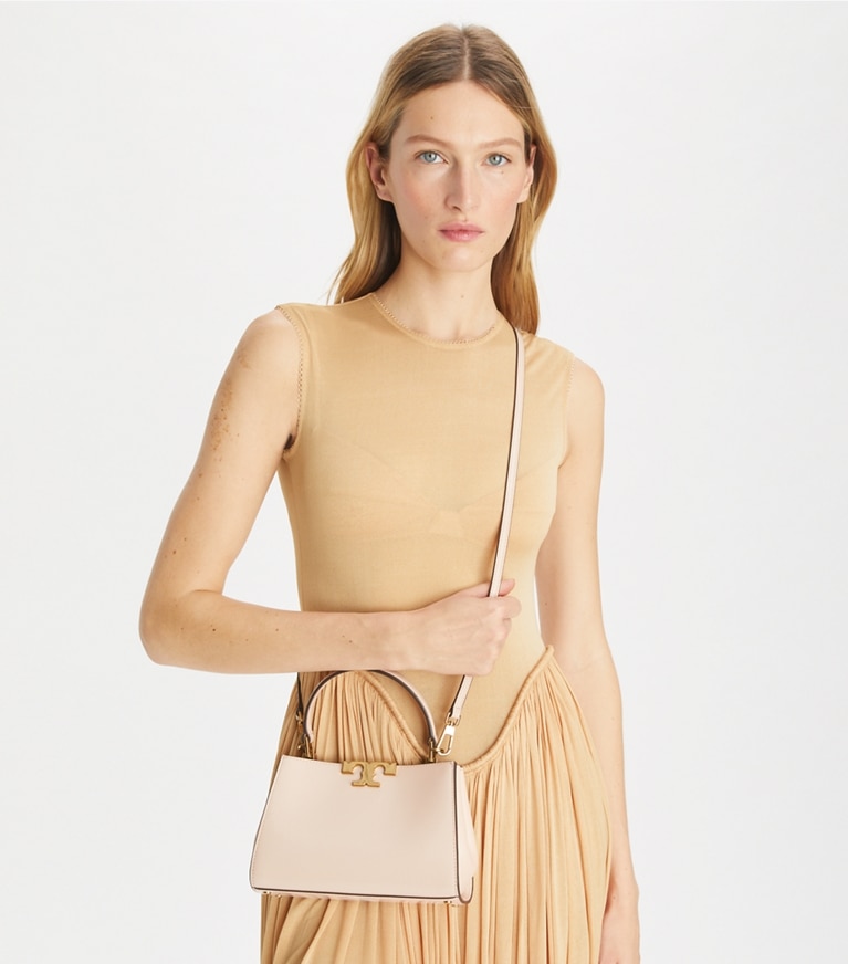 Tory Burch designer crossbody bags Mini Eleanor Satchel in Rose Pink angle