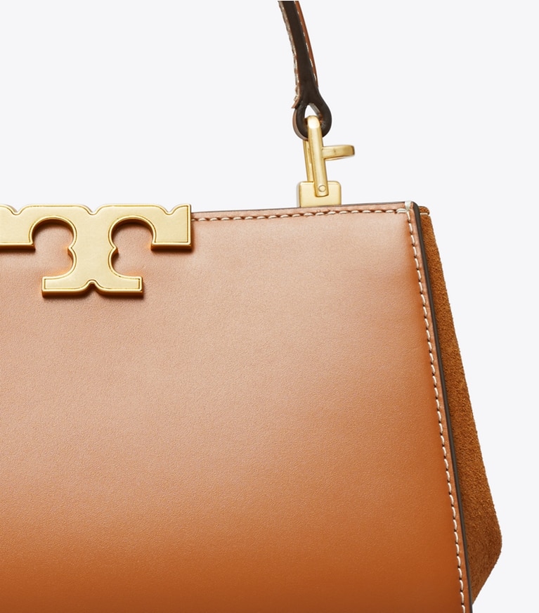 Tory Burch designer crossbody bags Mini Eleanor Satchel in Malt Whiskey angle