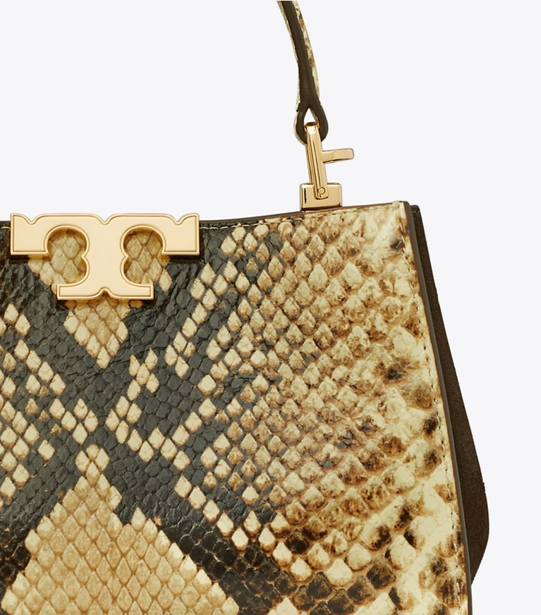Tory Burch designer crossbody bags Mini Eleanor Satchel in Coriander / Black Multi angle