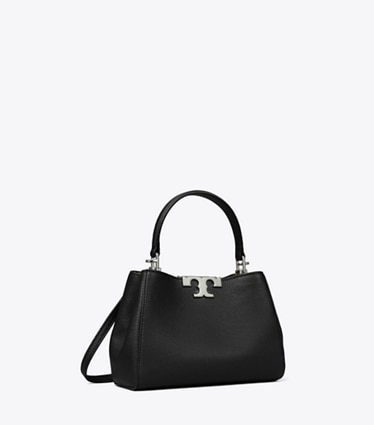 Tory Burch designer クロスボディバッグ エレノア ソフト ミニ サッチェルバッグ in Black angle