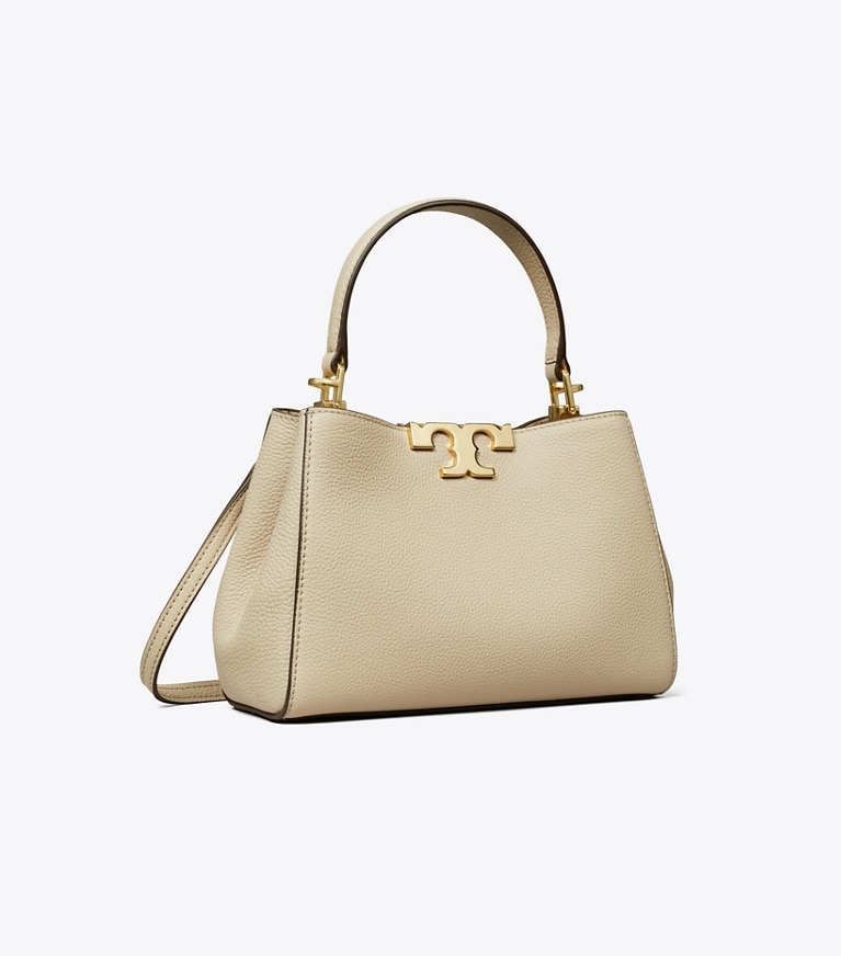 Tory Burch designer クロスボディバッグ エレノア ソフト ミニ サッチェルバッグ in Light Stone angle