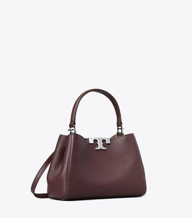 Tory Burch designer クロスボディバッグ エレノア ソフト ミニ サッチェルバッグ in Dark Cherry angle