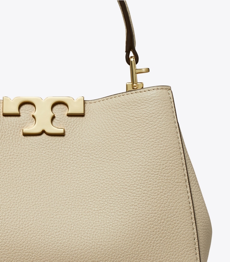 Tory Burch designer クロスボディバッグ エレノア ソフト ミニ サッチェルバッグ in Light Stone angle