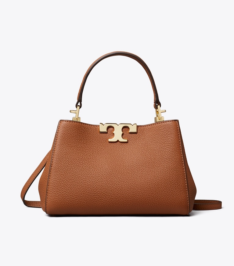 Tory Burch designer クロスボディバッグ エレノア ソフト ミニ サッチェルバッグ in Aged Tan front