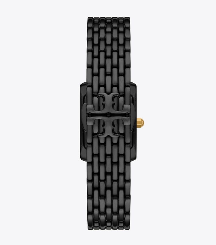 Tory Burch designer strap watches Mini Eleanor Watch in BLACK/BLACK IP/GOLD back