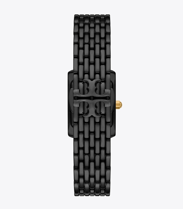 Tory Burch designer strap watches Mini Eleanor Watch in BLACK/BLACK IP/GOLD front