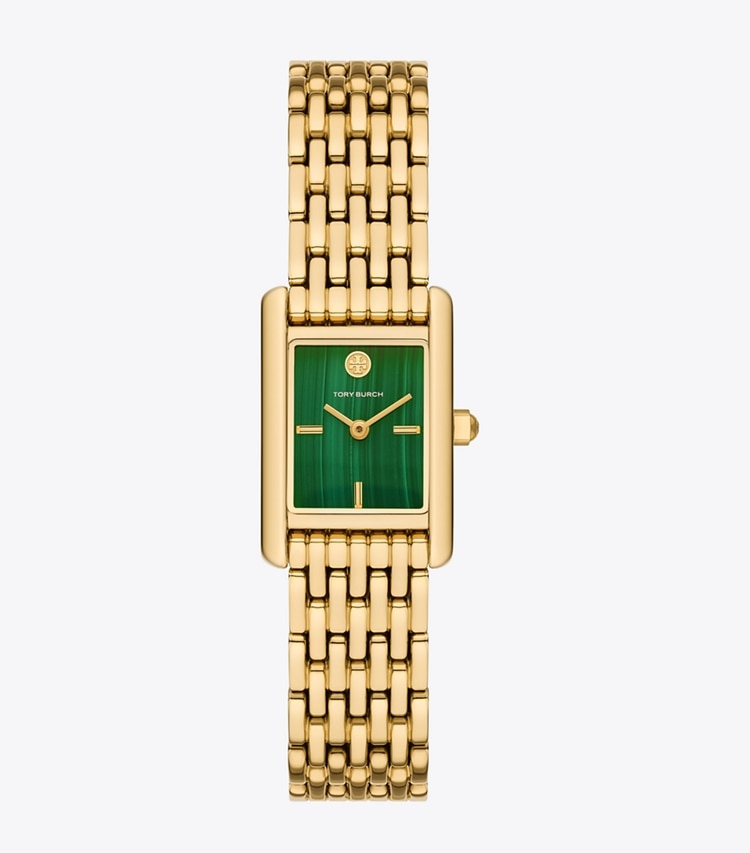 Tory Burch designer strap watches Mini Eleanor Watch in MALACHITE/GOLD front