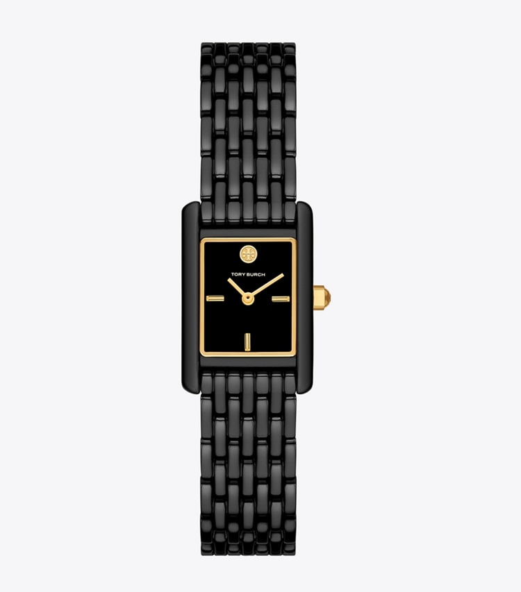 Tory Burch designer strap watches Mini Eleanor Watch in BLACK/BLACK IP/GOLD front