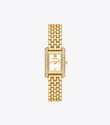 Tory Burch designer strap watches Mini Eleanor Watch in IVORY/GOLD/PAVE front