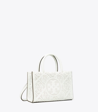 Tory Burch designer クロスボディバッグ エラ バイオ パーフォレート ミニ トートバッグ in Blanc angle