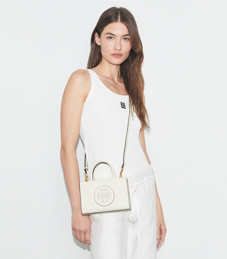 Tory Burch designer crossbody bags Mini Ella Bio Tote in Warm White angle