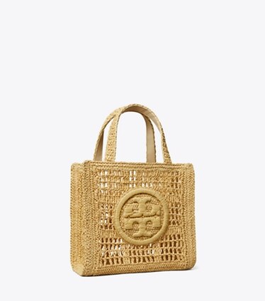 Tory Burch designer トートバッグ エラ ハンドクロシェ ミニトート in Natural angle