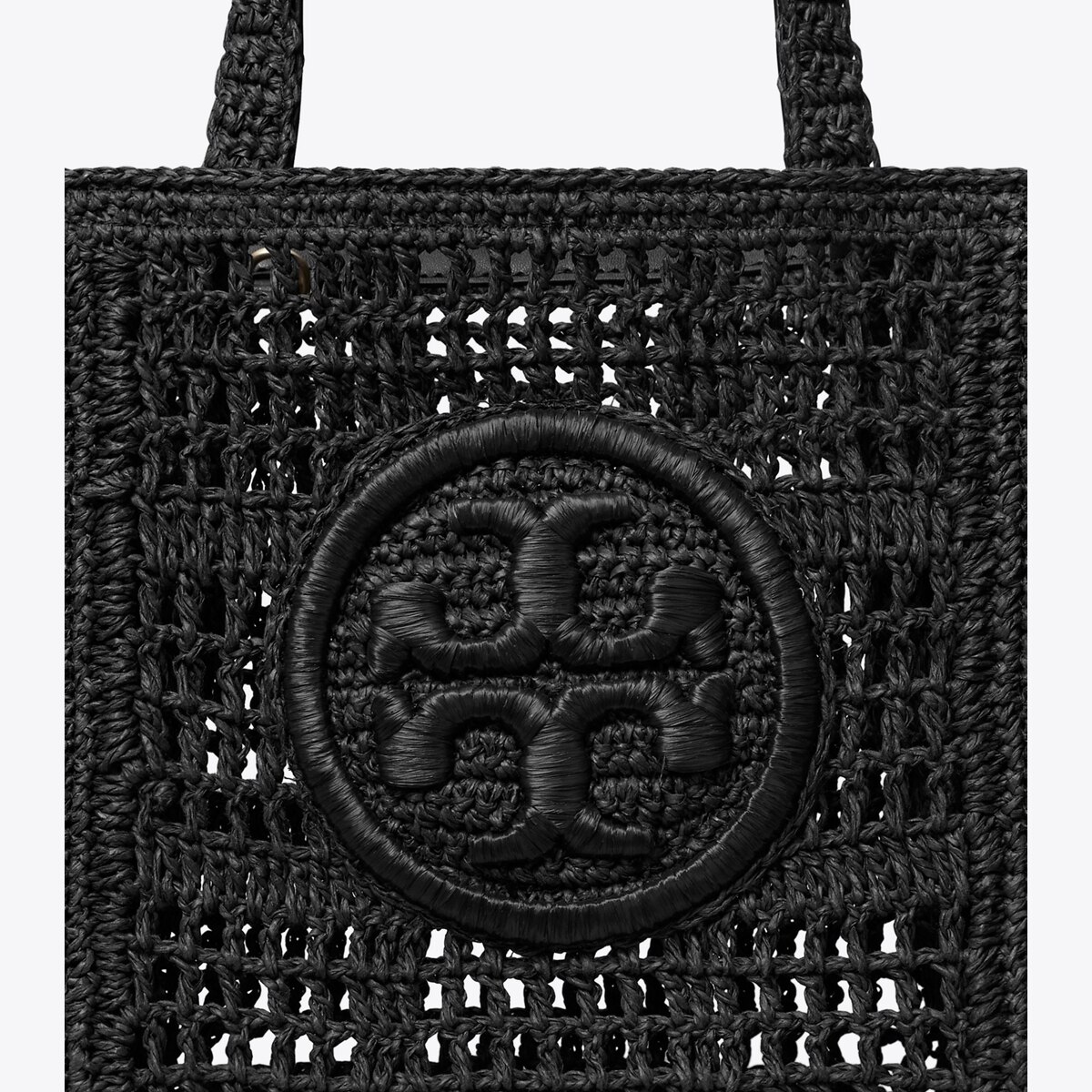 Tory Burch クロシェ編み トートバッグ ブラック Mini Ella Hand-Crocheted Tote: Women's Handbags | Tote Bags | Tory