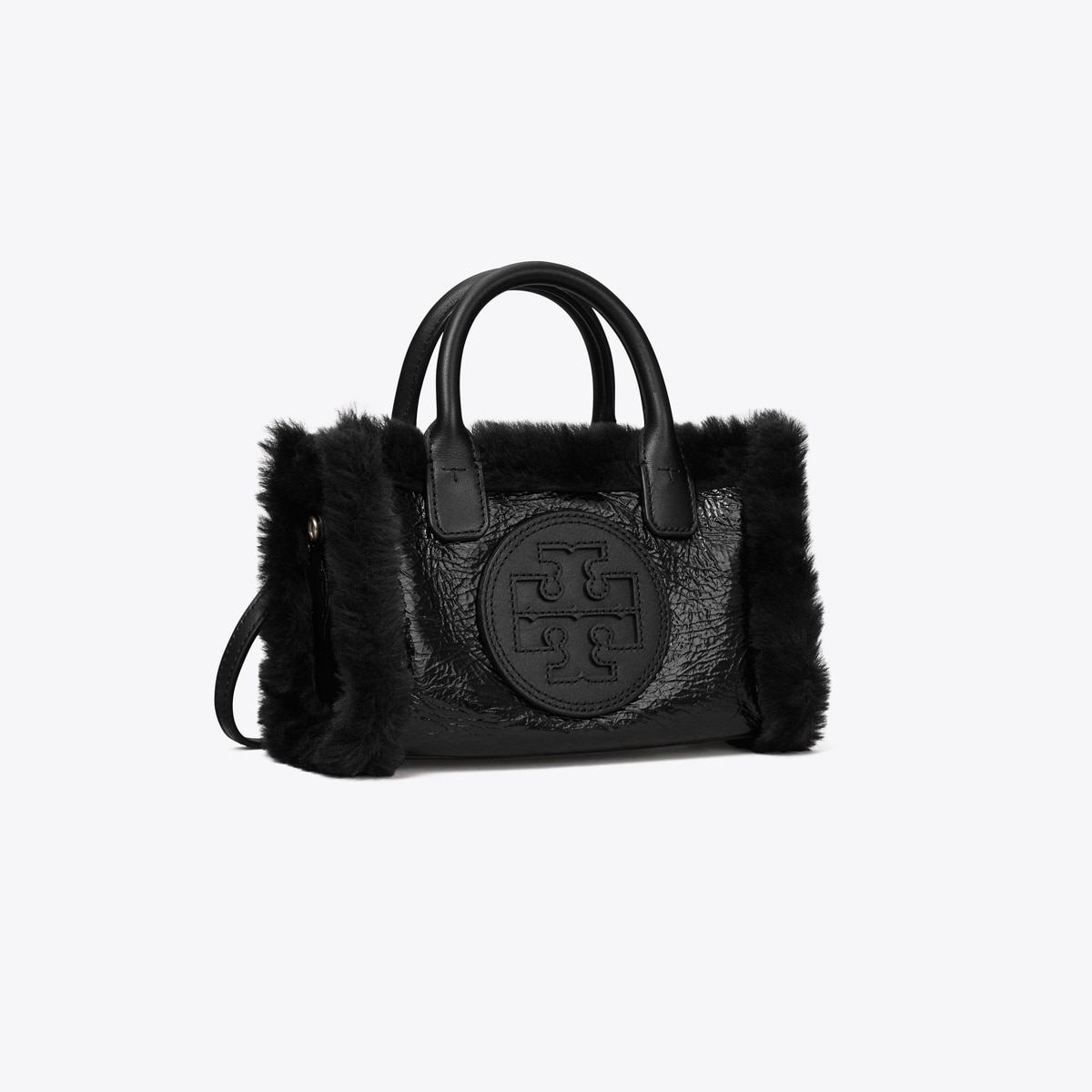 Mini Ella Patent Shearling Tote: Women's Designer Crossbody Bags | Tory  Burch