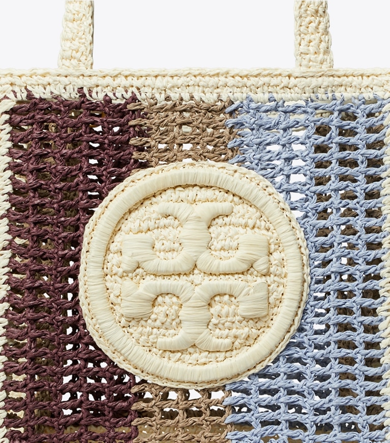 Tory Burch designer crossbody bags Mini Ella Striped Hand-Crocheted Tote in Multi angle