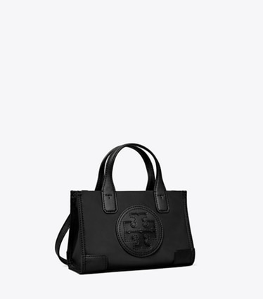 Tory Burch designer crossbody bags Mini Ella Tote in Black angle