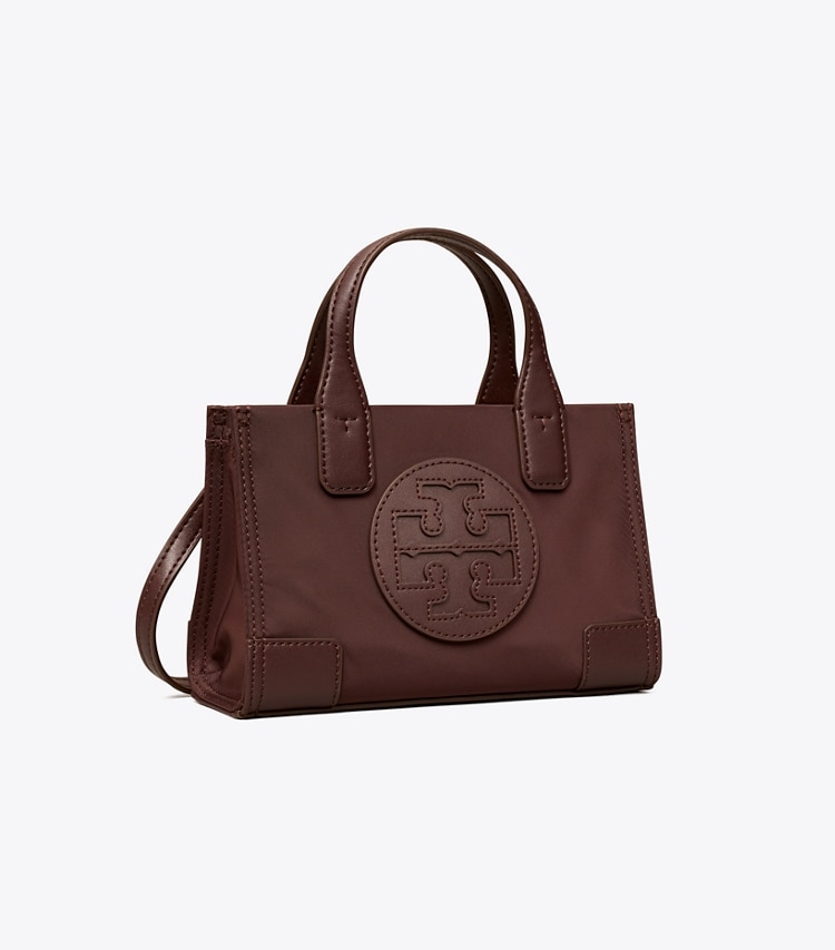 Tory Burch designer crossbody bags Mini Ella Tote in TEMPRANILLO angle