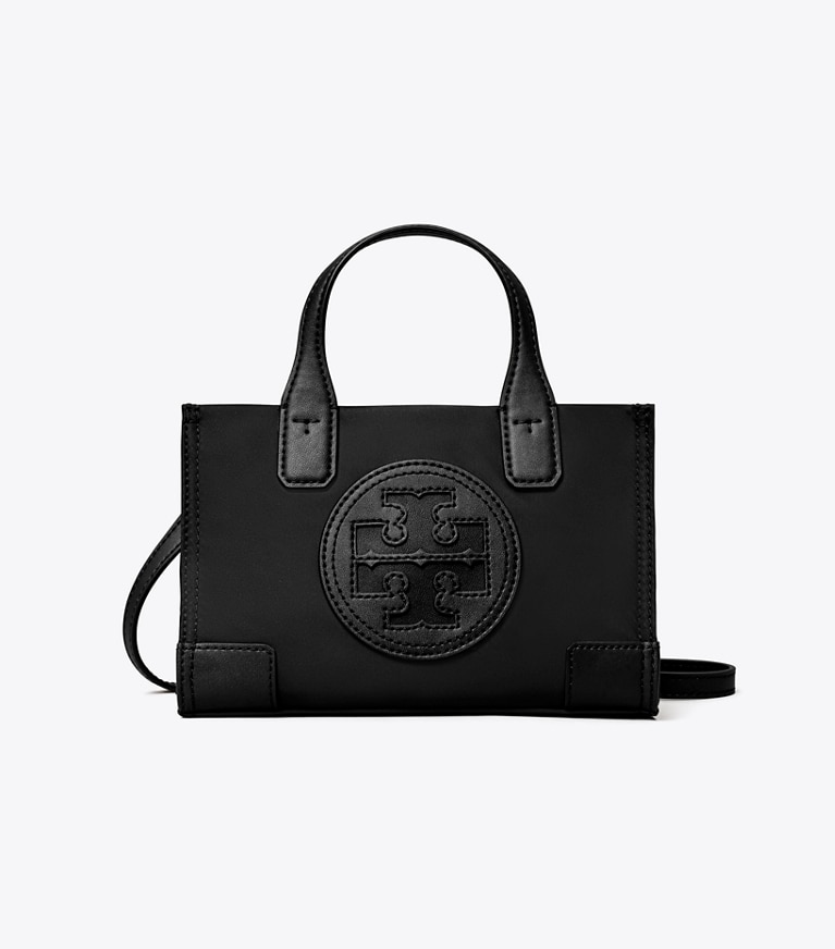 Tory Burch designer crossbody bags Mini Ella Tote in Black angle