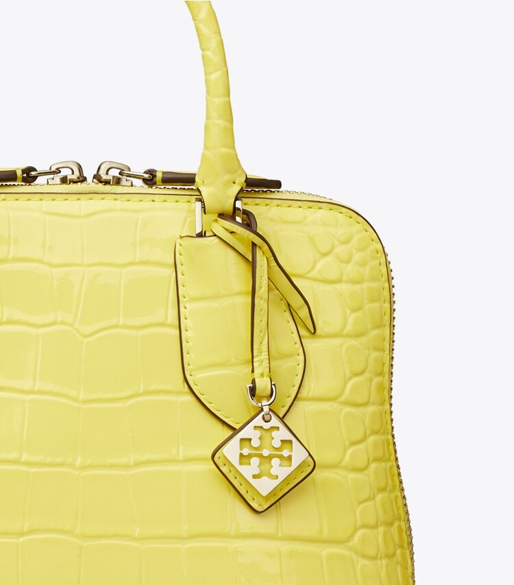 Tory Burch designer クロスボディバッグ スウィング エンボス ミニバッグ in Lemon Chiffon ディテール