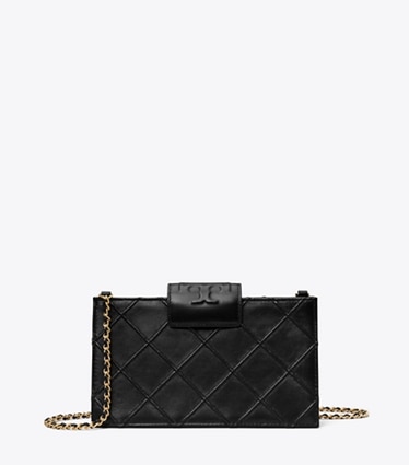 Tory Burch designer mini bags Mini Fleming Crossbody in Black front